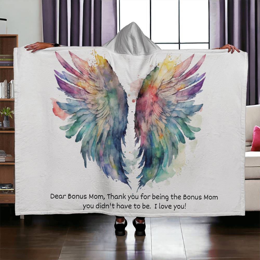 Hooded Blanket | Bonus Mom Angel | Mom Blanket | Thank you