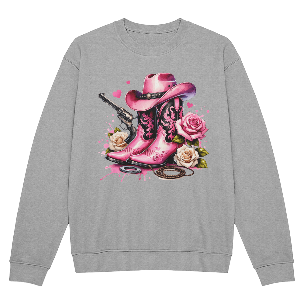 Western Sweatshirt - Boots and Lasso