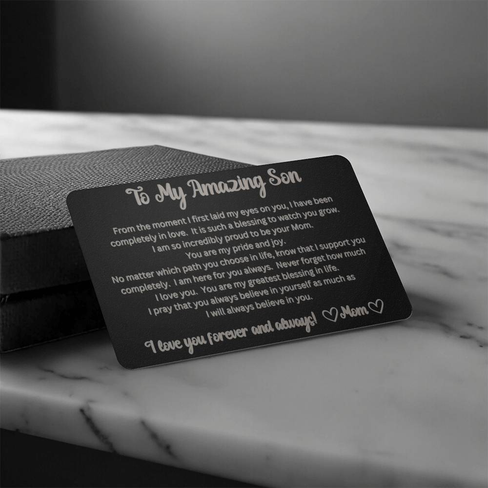 To My Amazing Son - Engraved Wallet Card