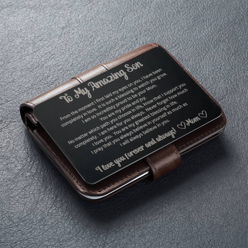 To My Amazing Son - Engraved Wallet Card