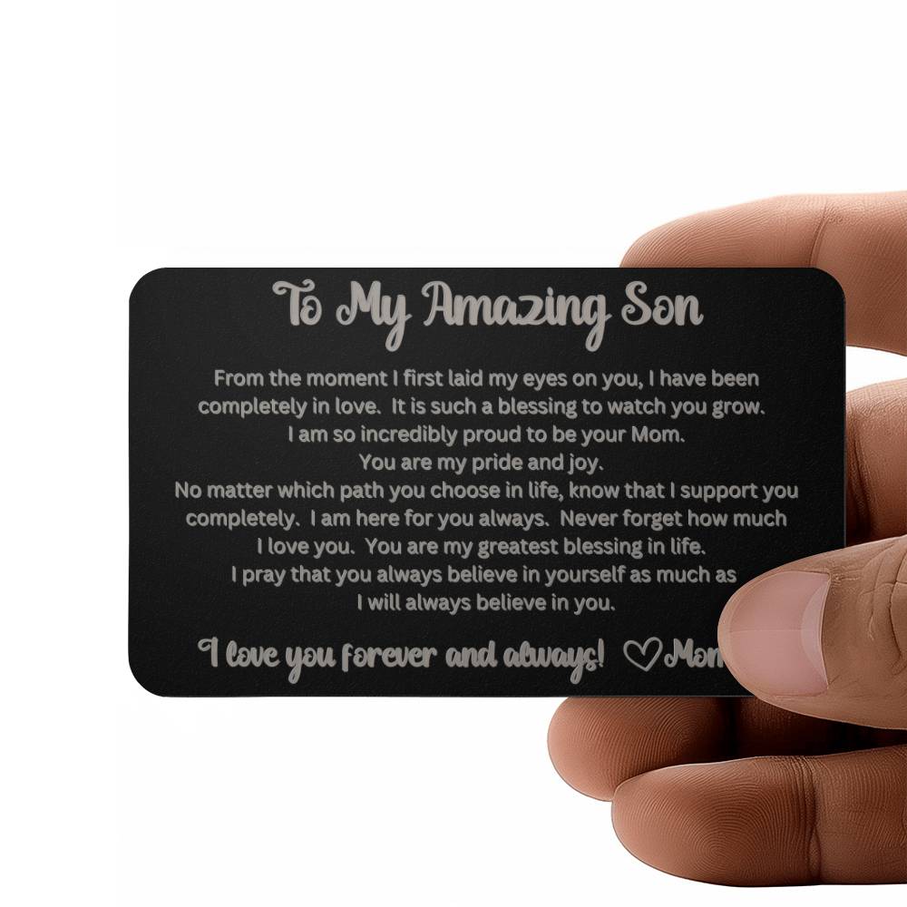 To My Amazing Son - Engraved Wallet Card