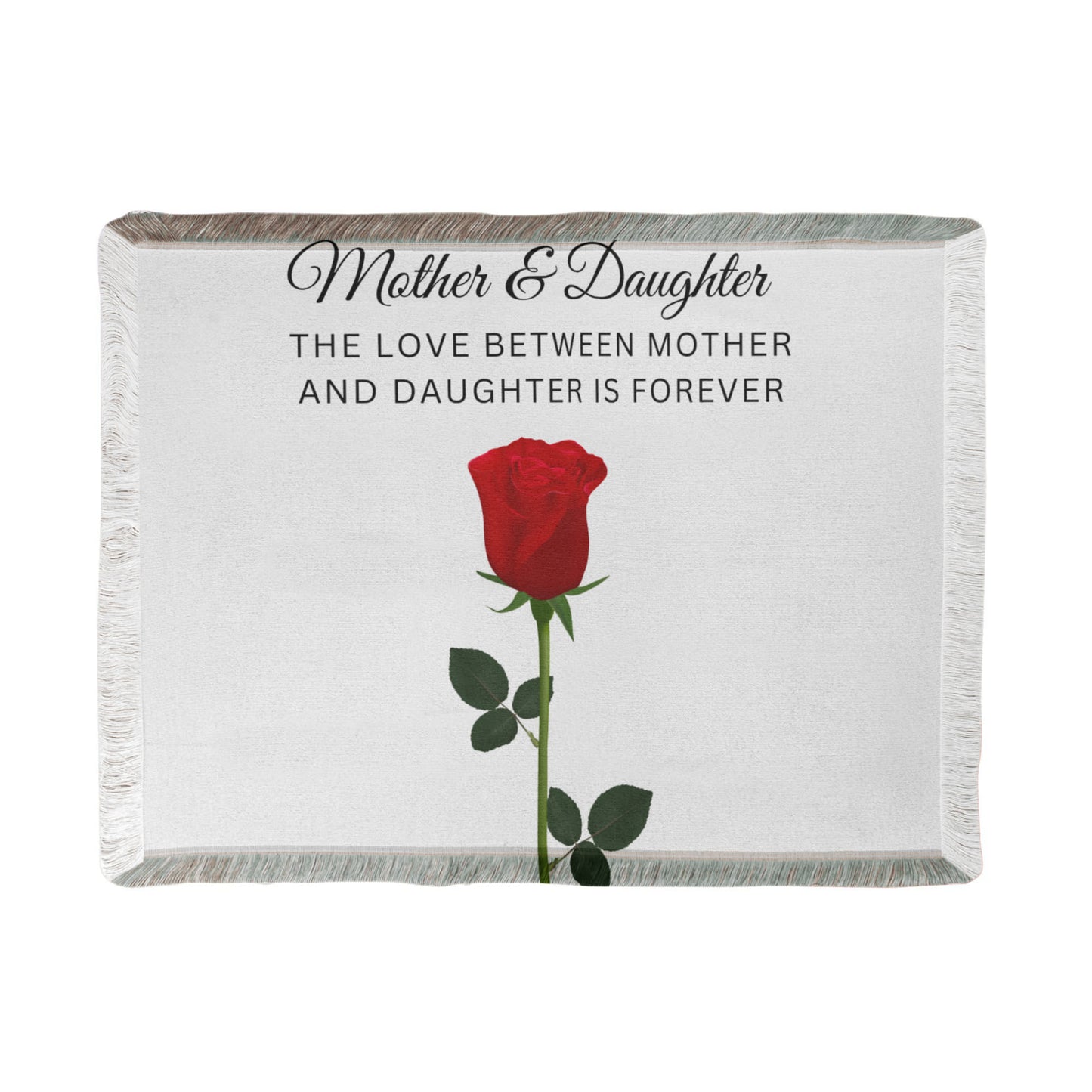 Mother and Daughter Printed Woven Blanket - Rose