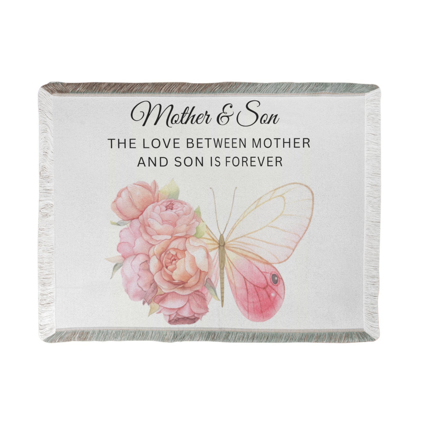 Mother and Son Printed Woven Blanket - Butterfly