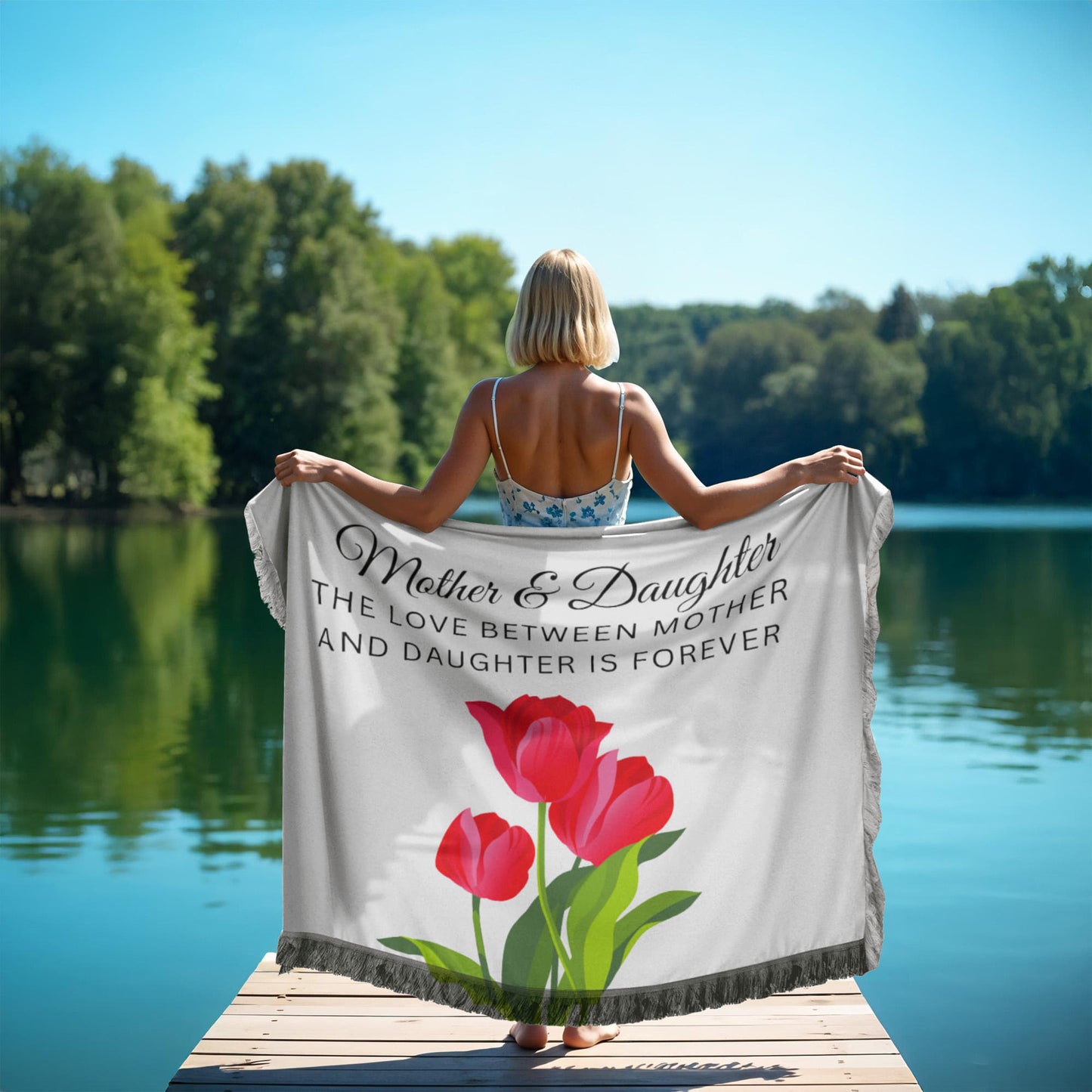 Mother and Daughter Printed Woven Blanket