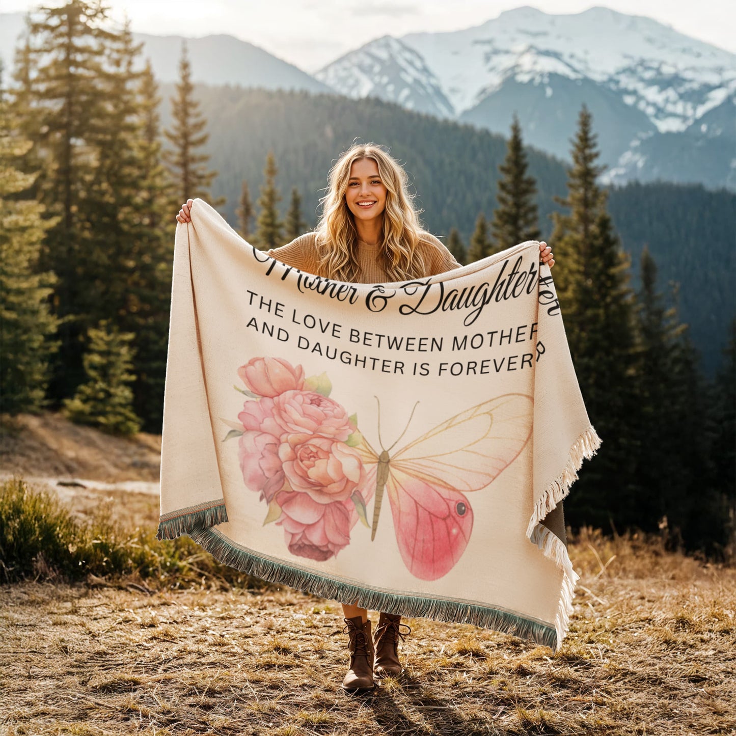 Mother and Daughter Printed Woven Blanket