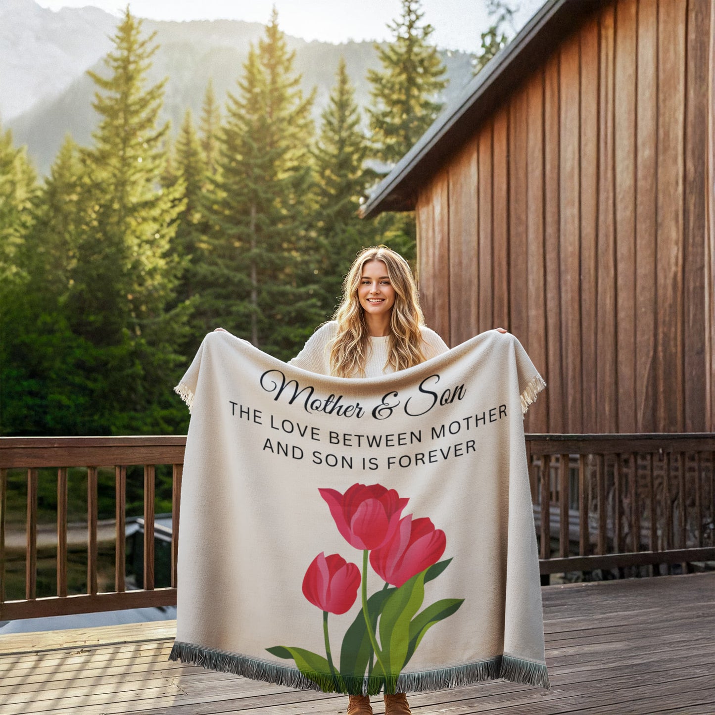 Mother and Son Printed Woven Blanket