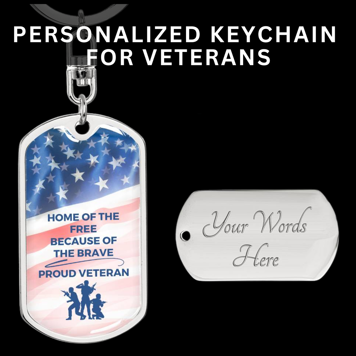 Proud Veteran Keychain - Personalized