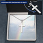 Summer Jewelry, Personalized Gift, Cross Necklace, Waterproof, Stainless Steel, 14k White Gold