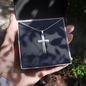 Summer Jewelry, Personalized Gift, Cross Necklace, Waterproof, Stainless Steel, 14k White Gold