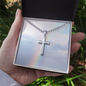 Summer Jewelry, Personalized Gift, Cross Necklace, Waterproof, Stainless Steel, 14k White Gold