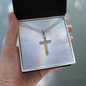 Summer Jewelry, Personalized Gift, Cross Necklace, Waterproof, Stainless Steel, 14k White Gold