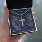 To Our Son From Mom and Dad Engraved Cross Necklace Graduation Gift for Son Men Jewelry Son Gift For Birthday Military Graduation Gift