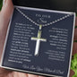 To Our Son From Mom and Dad Engraved Cross Necklace Graduation Gift for Son Men Jewelry Son Gift For Birthday Military Graduation Gift