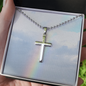 Summer Jewelry, Personalized Gift, Cross Necklace, Waterproof, Stainless Steel, 14k White Gold