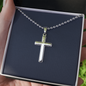Summer Jewelry, Personalized Gift, Cross Necklace, Waterproof, Stainless Steel, 14k White Gold