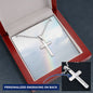 Summer Jewelry, Personalized Gift, Cross Necklace, Waterproof, Stainless Steel, 14k White Gold