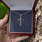 Summer Jewelry, Personalized Gift, Cross Necklace, Waterproof, Stainless Steel, 14k White Gold