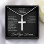 Mom Necklace Engraved Cross