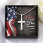 Home Of The Free Because Of The Brave Cross Necklace - Personalized