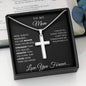 Mom Necklace Engraved Cross