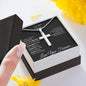 Mom Necklace Engraved Cross