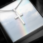 Summer Jewelry, Personalized Gift, Cross Necklace, Waterproof, Stainless Steel, 14k White Gold
