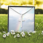 Summer Jewelry, Personalized Gift, Cross Necklace, Waterproof, Stainless Steel, 14k White Gold