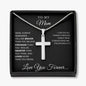 Mom Necklace Engraved Cross