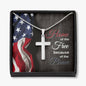 Home Of The Free Because Of The Brave Cross Necklace - Personalized