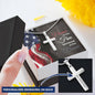 Home Of The Free Because Of The Brave Cross Necklace - Personalized