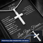 Mom Necklace Engraved Cross