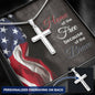 Home Of The Free Because Of The Brave Cross Necklace - Personalized