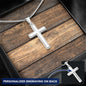 Mens Personalized Cross Necklace, Man Cross Necklace, Cross Necklace Man, Mens Silver Cross, Waterproof Necklace, Stainless Steel Cross Gift