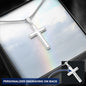 Summer Jewelry, Personalized Gift, Cross Necklace, Waterproof, Stainless Steel, 14k White Gold