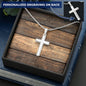 Mens Personalized Cross Necklace, Man Cross Necklace, Cross Necklace Man, Mens Silver Cross, Waterproof Necklace, Stainless Steel Cross Gift