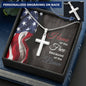 Home Of The Free Because Of The Brave Cross Necklace - Personalized