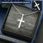 Mens Personalized Cross Necklace, Man Cross Necklace, Cross Necklace Man, Mens Silver Cross, Waterproof Necklace, Stainless Steel Cross Gift