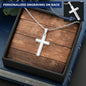 Mens Personalized Cross Necklace, Man Cross Necklace, Cross Necklace Man, Mens Silver Cross, Waterproof Necklace, Stainless Steel Cross Gift