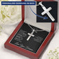 Mom Necklace Engraved Cross