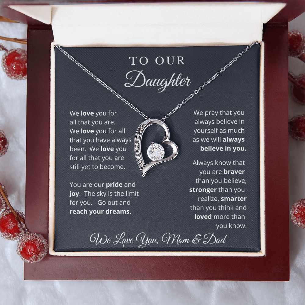 Gift for Daughter from Mom and Dad, Graduation Gift for Daughter To Our Daughter Necklace Love To Daughter Birthday College Graduation Gift