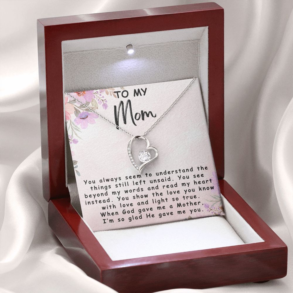 To My Mom | God Gave Me A Mother | Forever Love Necklace