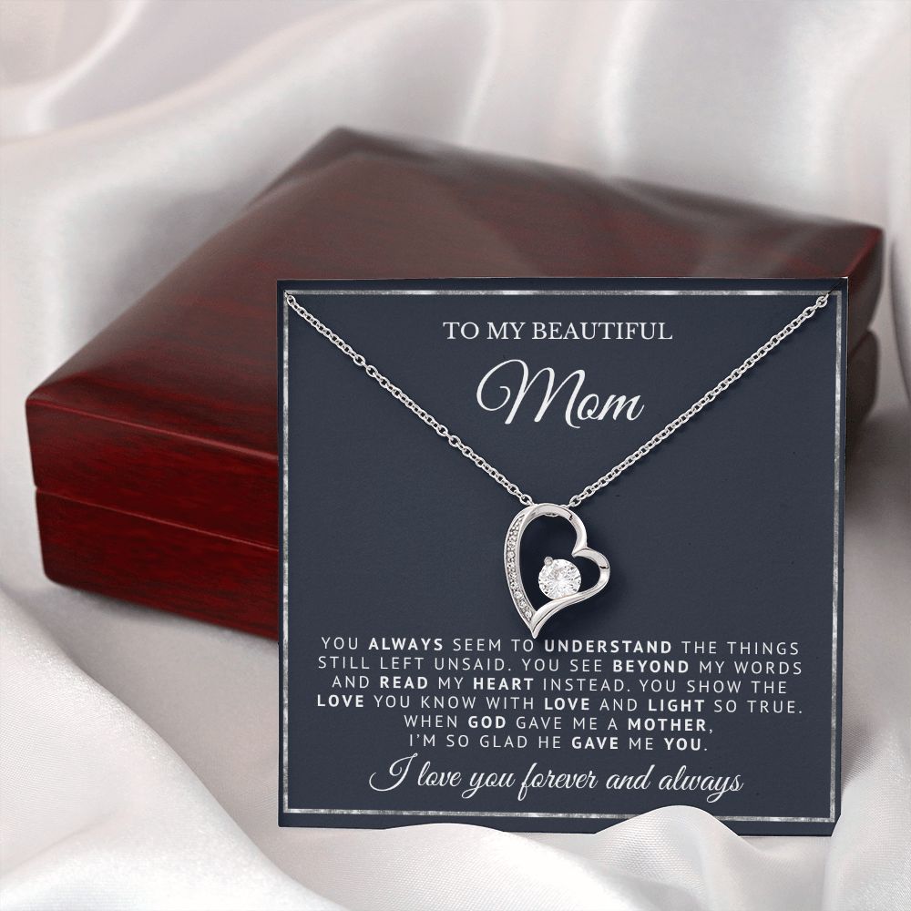 To My Beautiful Mom | God Gave Me A Mother | Forever Love Necklace