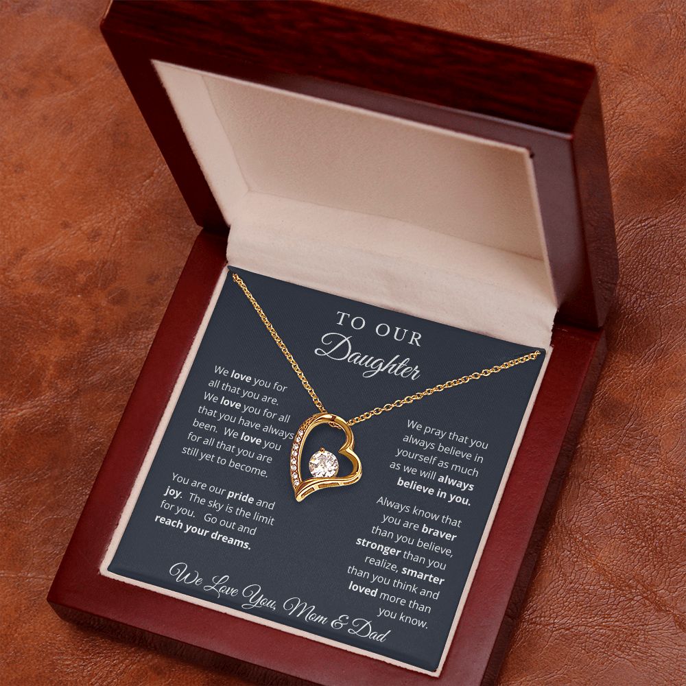 Gift for Daughter from Mom and Dad, Graduation Gift for Daughter To Our Daughter Necklace Love To Daughter Birthday College Graduation Gift