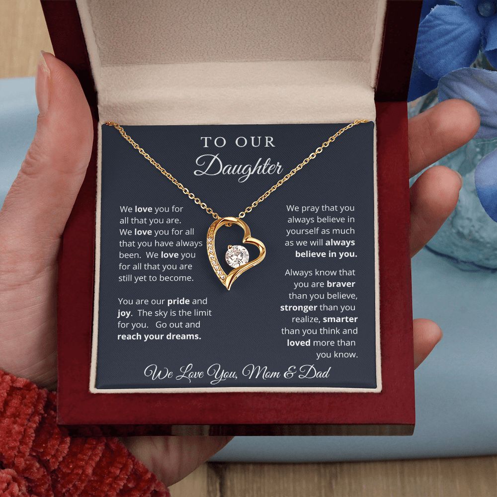 Gift for Daughter from Mom and Dad, Graduation Gift for Daughter To Our Daughter Necklace Love To Daughter Birthday College Graduation Gift