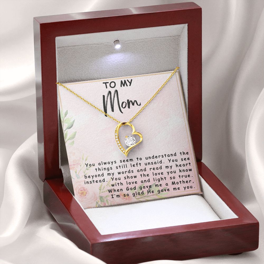 To My Mom | God Gave Me a Mother | Forever Love Necklace