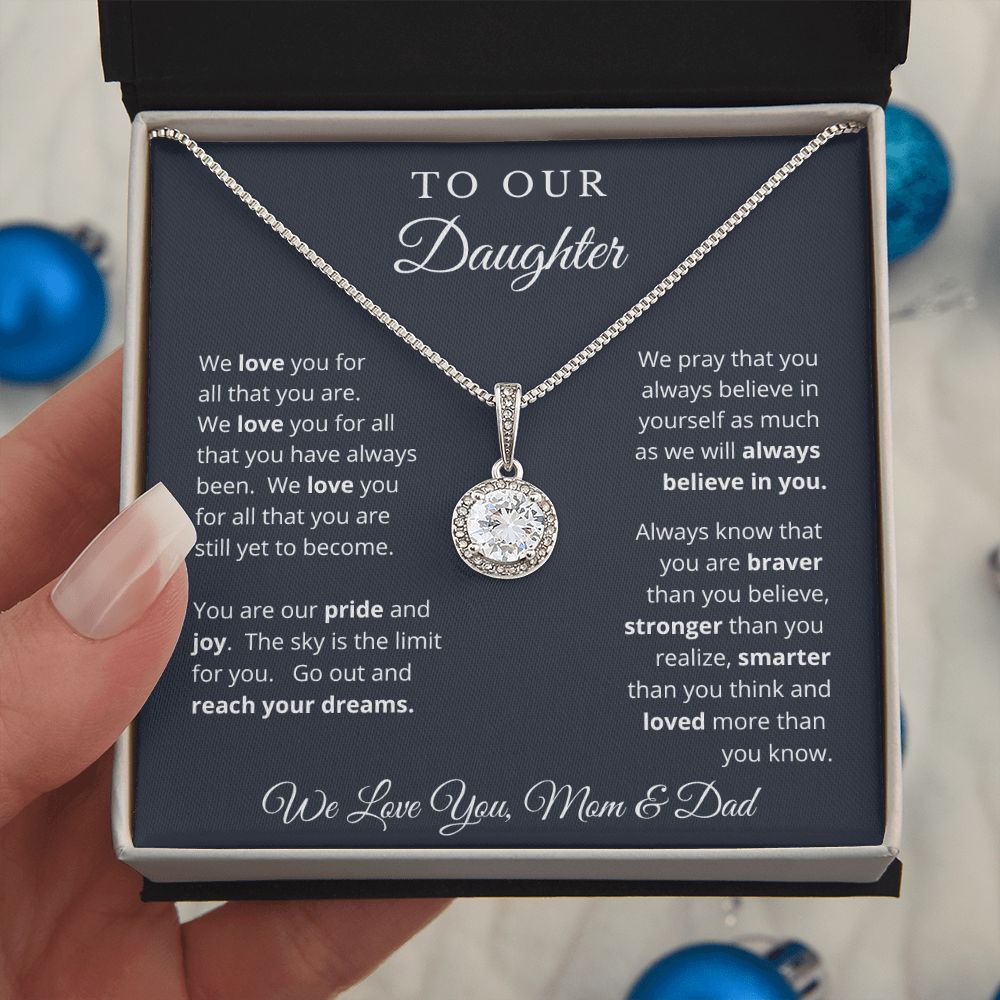 Gift for Daughter from Mom and Dad, Graduation Gift for Daughter To Our Daughter Necklace Love To Daughter Birthday College Graduation Gift