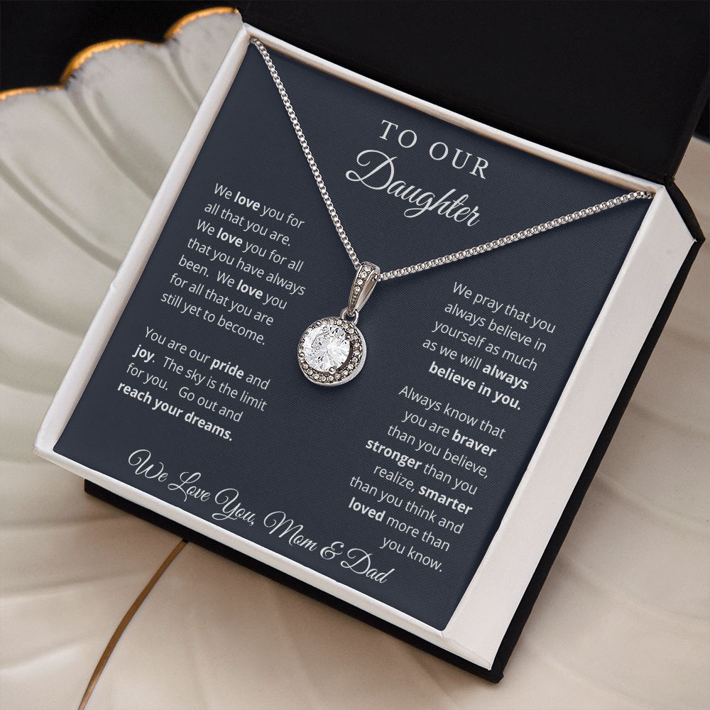 Gift for Daughter from Mom and Dad, Graduation Gift for Daughter To Our Daughter Necklace Love To Daughter Birthday College Graduation Gift