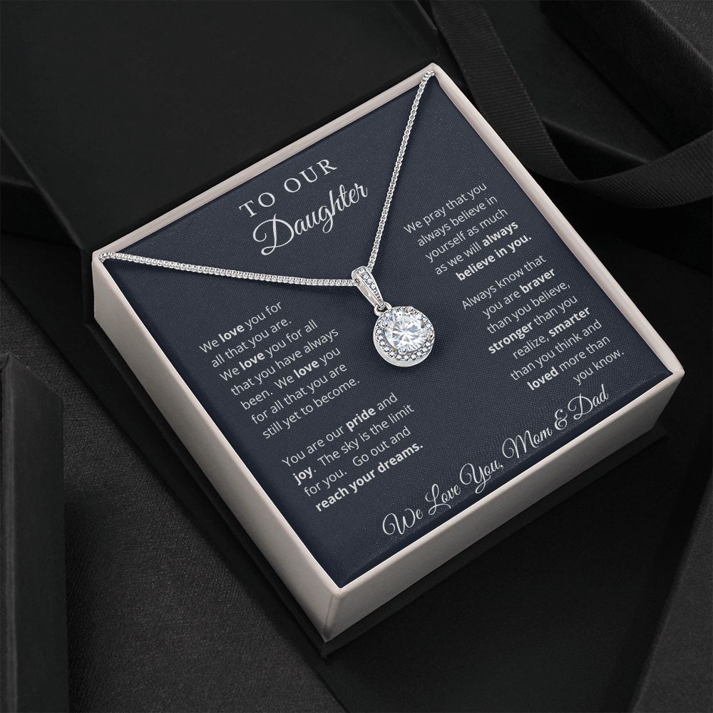 Gift for Daughter from Mom and Dad, Graduation Gift for Daughter To Our Daughter Necklace Love To Daughter Birthday College Graduation Gift