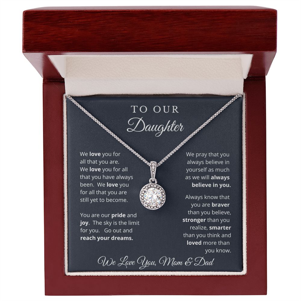 Gift for Daughter from Mom and Dad, Graduation Gift for Daughter To Our Daughter Necklace Love To Daughter Birthday College Graduation Gift