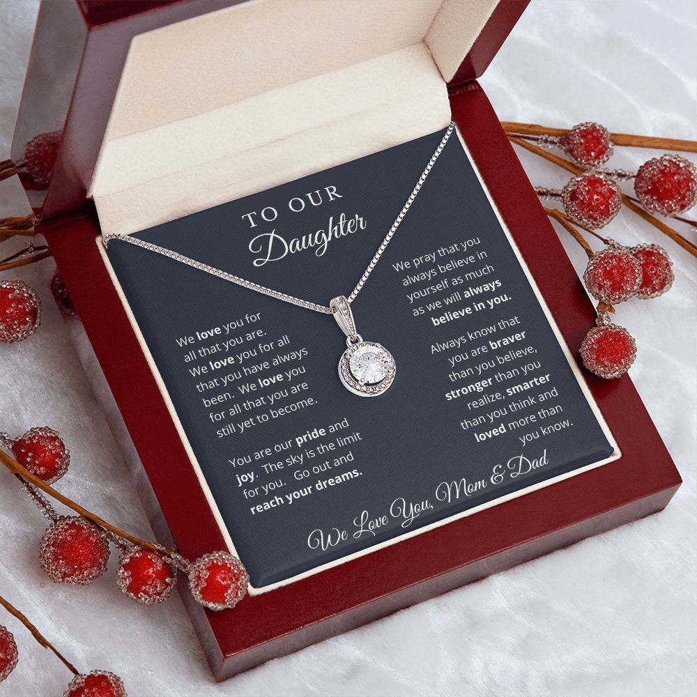 Gift for Daughter from Mom and Dad, Graduation Gift for Daughter To Our Daughter Necklace Love To Daughter Birthday College Graduation Gift